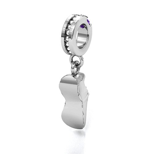 Running Free Bracelet Charm – Sterling Silver with Amethyst