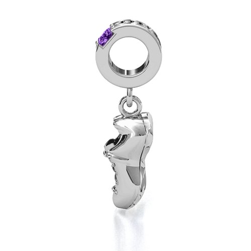 Running Free Bracelet Charm – Sterling Silver with Amethyst