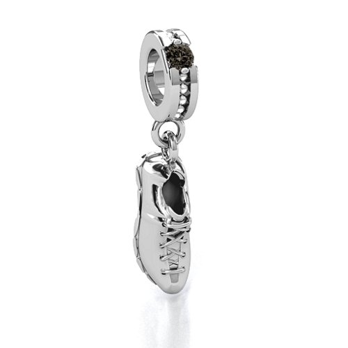 Running Free Bracelet Charm – Sterling Silver with Smokey Quartz