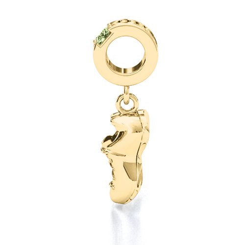Running Free Bracelet Charm – 10K Yellow Gold with Peridot