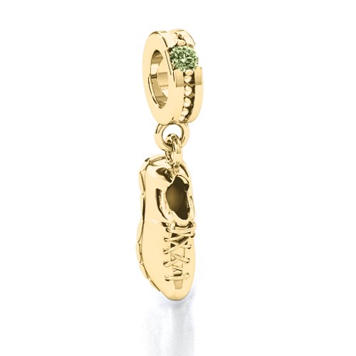Running Free Bracelet Charm – 10K Yellow Gold with Peridot