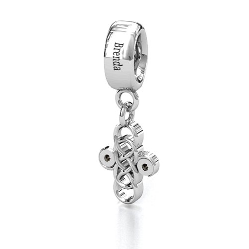Sisters Forever Bracelet Charm – Sterling Silver with Smokey Quartz