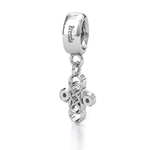 Sisters Forever Bracelet Charm – Sterling Silver with Alexandrite