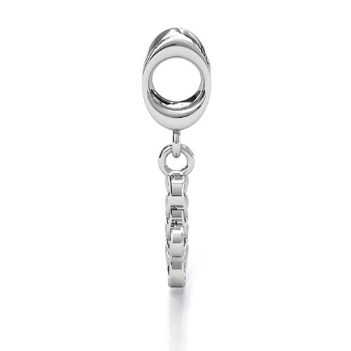 Sisters Forever Bracelet Charm – Sterling Silver with Pink Tourmaline and Blue Topaz