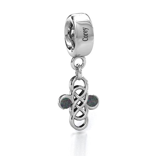 Sisters Forever Bracelet Charm – Sterling Silver with Alexandrite