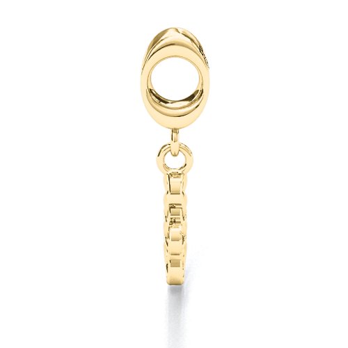Sisters Forever Bracelet Charm – 10K Yellow Gold with Pink Tourmaline and Blue Topaz