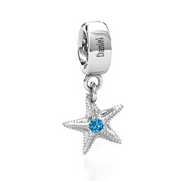 Starfish Bracelet Charm in 925 Sterling Silver