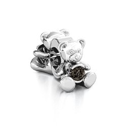 My Teddy Bear Bracelet Charm in 925 Sterling Silver with Smokey Quartz