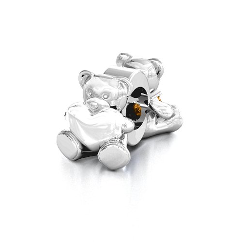 My Teddy Bear Bracelet Charm – Sterling Silver with Citrine