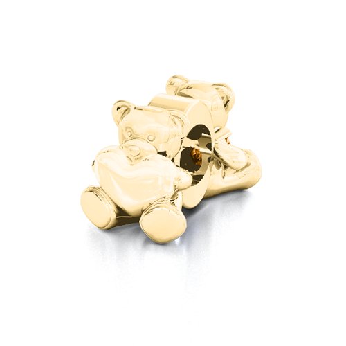 My Teddy Bear Bracelet Charm – 10K Yellow Gold with Citrine