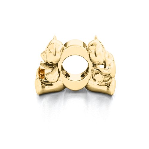 My Teddy Bear Bracelet Charm – 10K Yellow Gold with Citrine