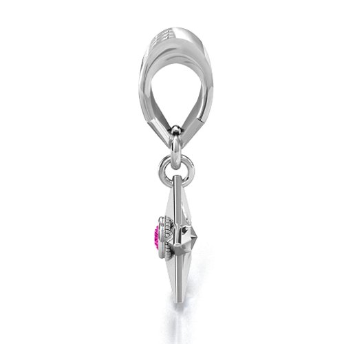 U.S Military Medal Bracelet Charm – Sterling Silver with Pink Tourmaline