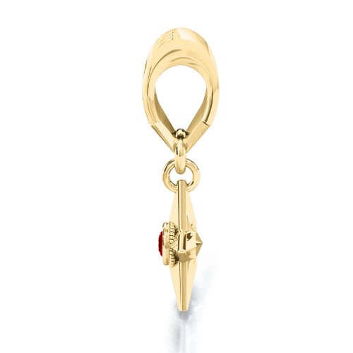 U.S Military Medal Bracelet Charm – 10K Yellow Gold with Garnet