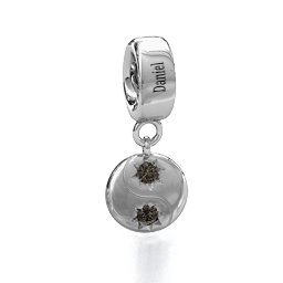 Yin-Yang Perfect Match Bracelet Charm in 925 Sterling Silver with Smokey Quartz