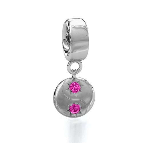 Yin-Yang Perfect Match Bracelet Charm – Sterling Silver with Pink Tourmaline