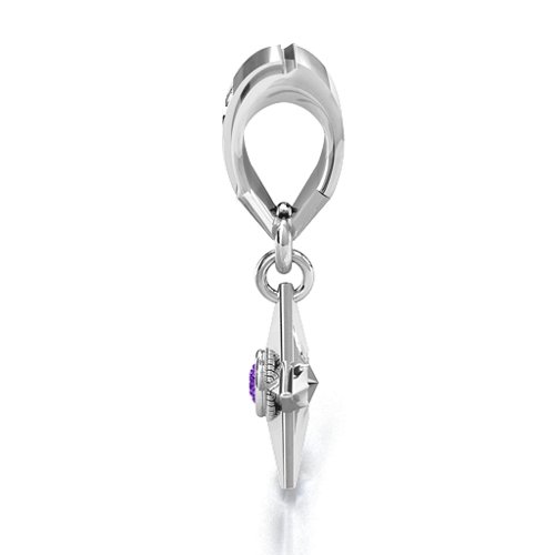 My Hero - Canada Flag Bracelet Charm – Sterling Silver with Amethyst