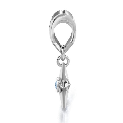 My Hero - Canada Flag Bracelet Charm – Sterling Silver with Aquamarine