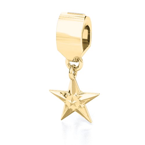 My Hero - Canada Flag Bracelet Charm – 10K Yellow Gold with Cubic Zirconia