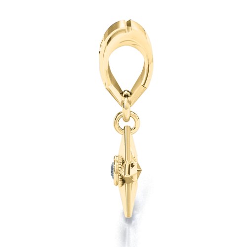 My Hero - Canada Flag Bracelet Charm – 10K Yellow Gold with Cubic Zirconia