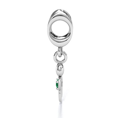 My Man Bracelet Charm – Sterling Silver with Emerald
