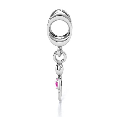 My Man Bracelet Charm – Sterling Silver with Pink Tourmaline