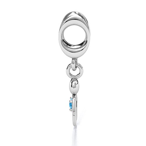 My Man Bracelet Charm – Sterling Silver with Blue Topaz