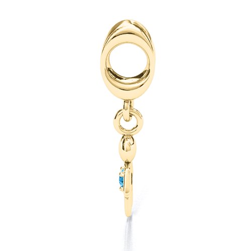 My Man Bracelet Charm – 10K Yellow Gold with Blue Topaz