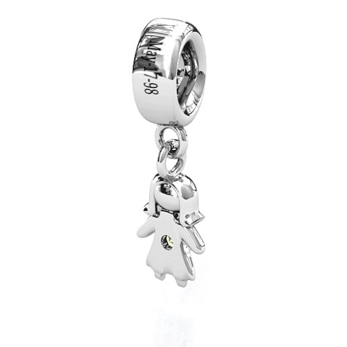 Perfect Woman Bracelet Charm – Sterling Silver with Peridot