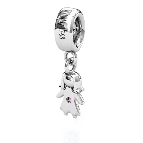 Perfect Woman Bracelet Charm – Sterling Silver with Pink Tourmaline