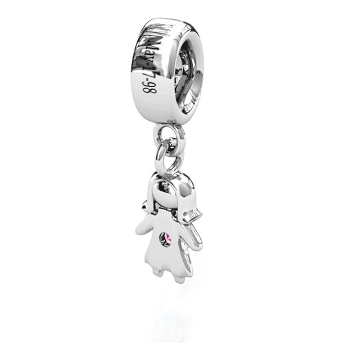 Perfect Woman Bracelet Charm – Sterling Silver with Pink Tourmaline