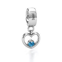 Heart Nest Bracelet Charm in 925 Sterling Silver