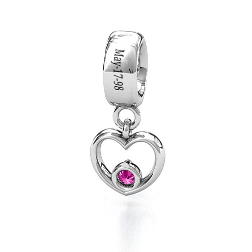 Heart Nest Bracelet Charm – Sterling Silver with Pink Tourmaline