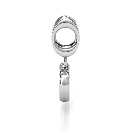 Heart Nest Bracelet Charm – Sterling Silver with Garnet