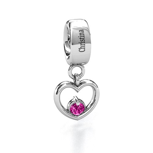 Heart Nest Bracelet Charm – Sterling Silver with Pink Tourmaline