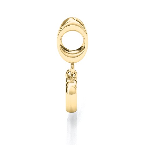 Heart Nest Bracelet Charm – 10K Yellow Gold with Garnet
