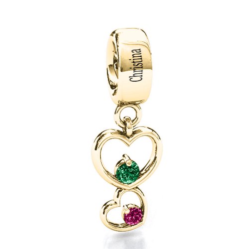 Double Heart Nest Bracelet Charm