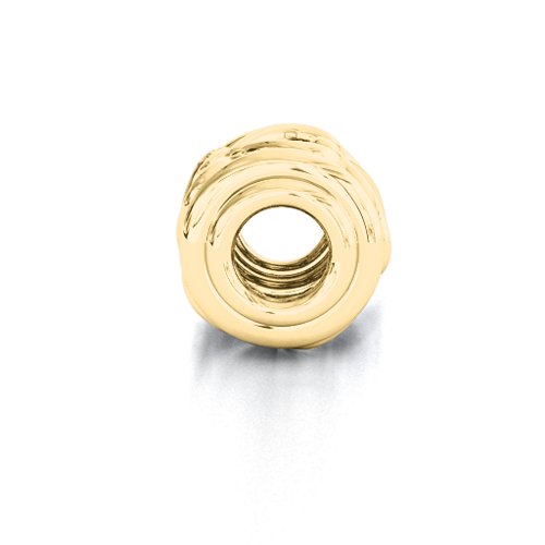 Heart Quintet Bracelet Charm – 10K Yellow Gold with Garnet