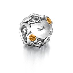Party of Hearts Bracelet Charm in 925 Sterling Silver with Citrine