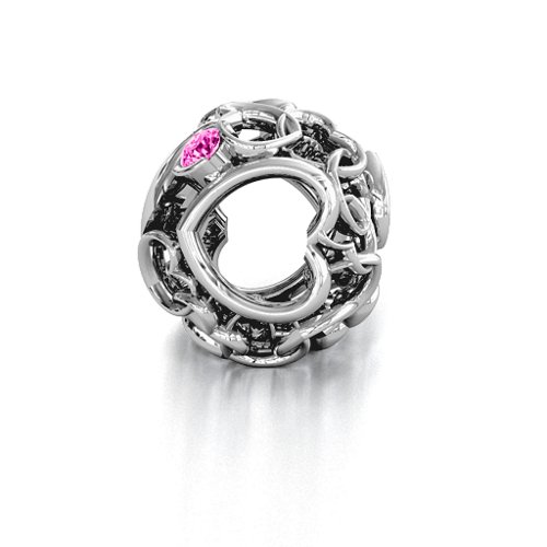 Party of Hearts Bracelet Charm – Sterling Silver with Pink Tourmaline