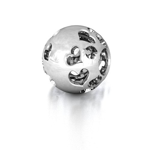 Hearts Mosaic Bracelet Charm – Sterling Silver