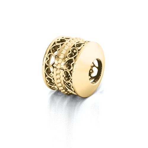 Hearts Aligned Bracelet Charm – 10K Yellow Gold