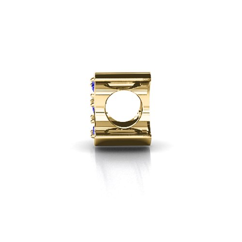 To the Moon and Back Bracelet Charm – 10K Yellow Gold with Blue Sapphire