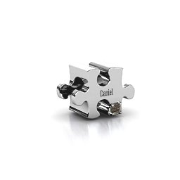Puzzle Piece of your Heart Bracelet Charm in 925 Sterling Silver with Smokey Quartz
