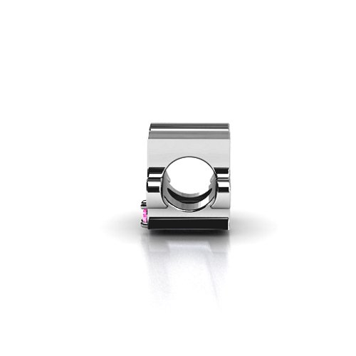Puzzle Piece of your Heart Bracelet Charm – Sterling Silver with Pink Tourmaline