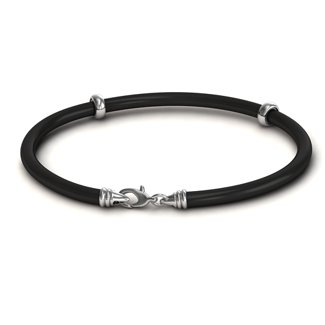 7.5" Leather Bracelet with Silver Clasps