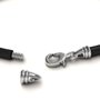 7.5" Leather Bracelet with Silver Clasps