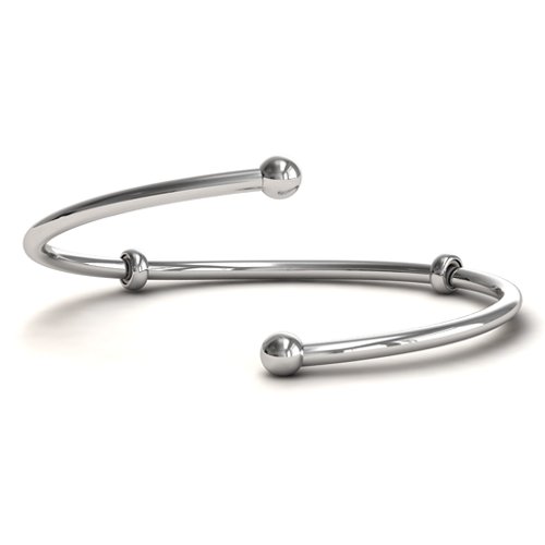 7" Silver Flex Bangle Charm Bracelet – Sterling Silver