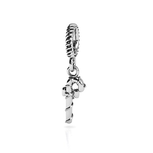Candy Cane Bracelet Charm – Sterling Silver with White Premium Zirconia