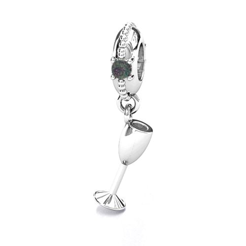 Raise Your Champagne Flute Bracelet Charm