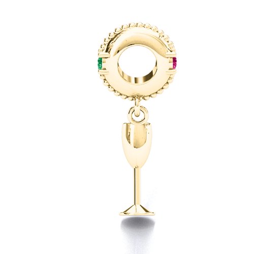 Raise Your Champagne Flute Bracelet Charm